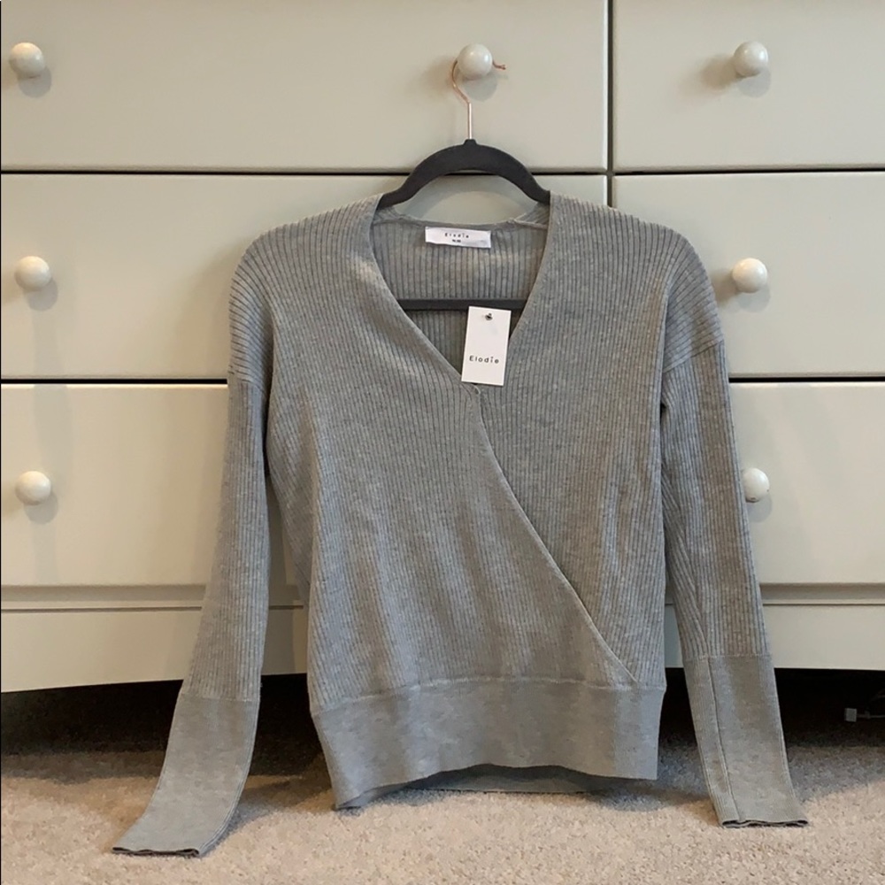 Gray Wrap Sweater